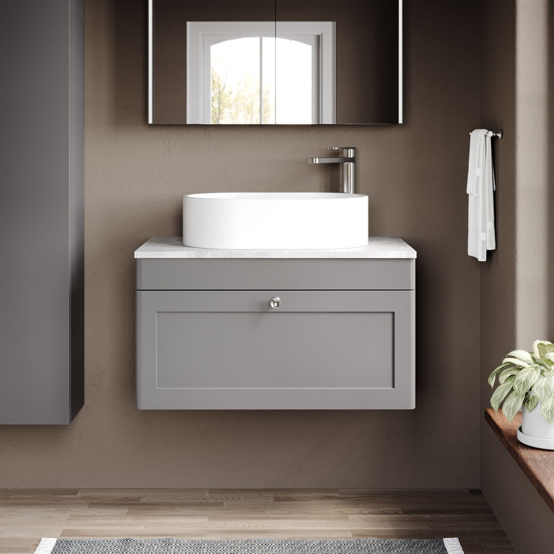 Classique Bathroom Vanity, Satin Grey, 81cm W