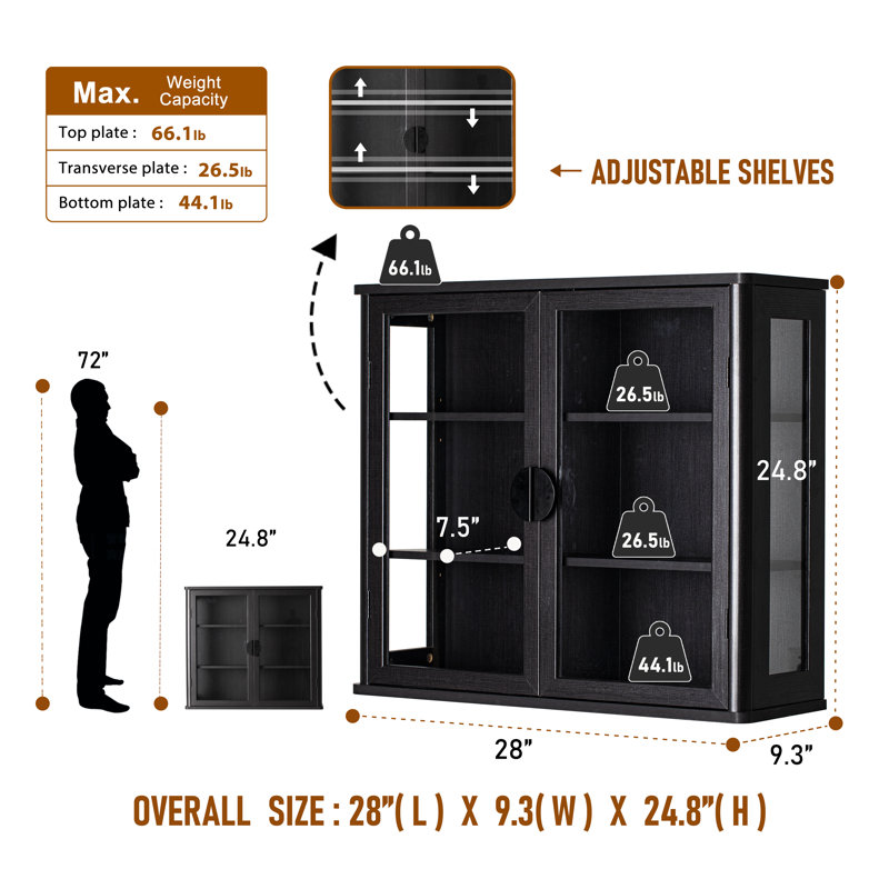 Armoire à panneaux de particules Kaelei, Noir