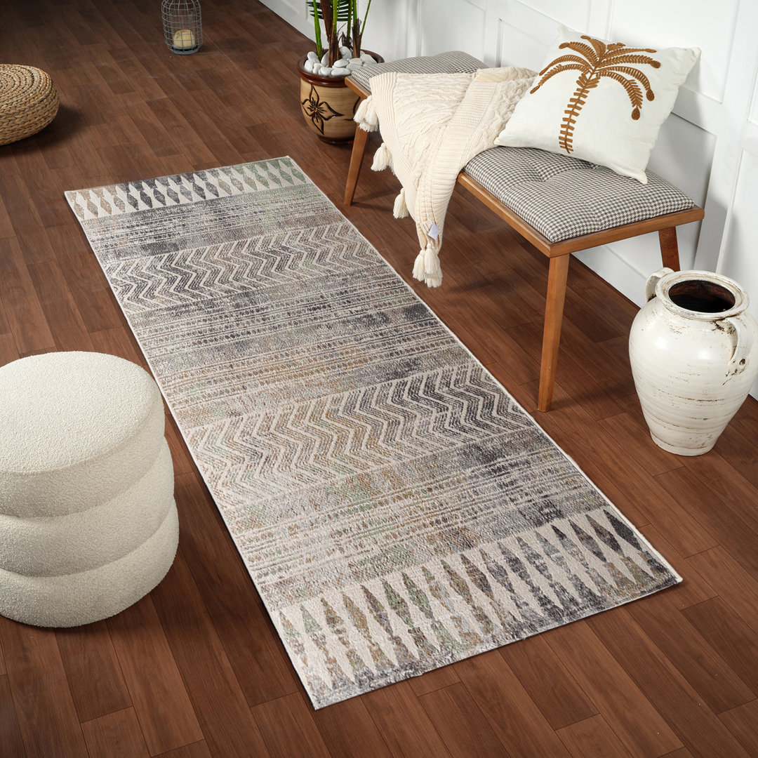 Boho Area Rug Grey/Brown/Cream