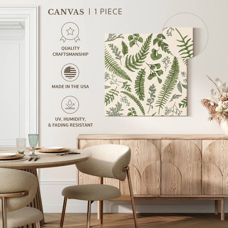 Motif de feuilles de plantes Harnek, H 20 po x l 20 po