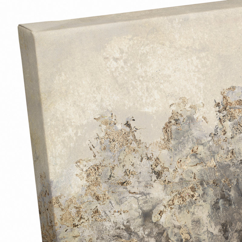 Reproduction d’art sur toile recouverte de forêt beige abstraite