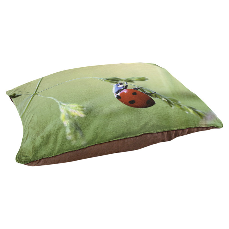 Coussin stylisé coccinelle Burnes, L 42 po x l 52 po, Marron foncé