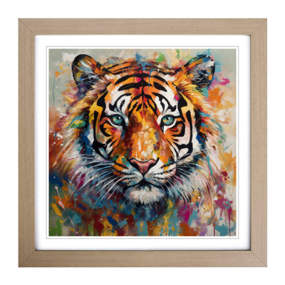 Tiger Abstract Expressionism - Framed Print
