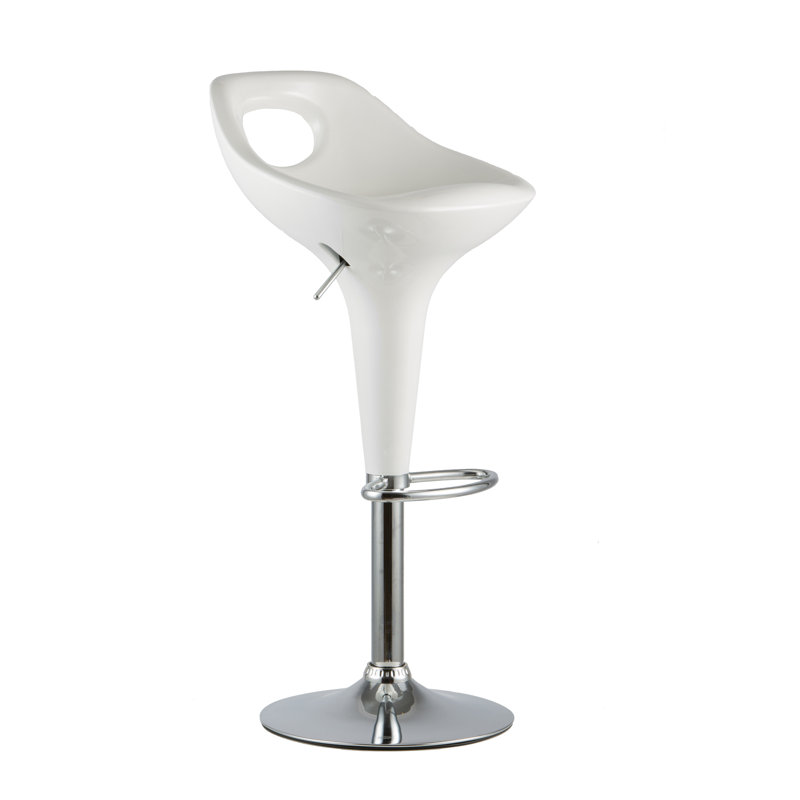 Tabouret de bar pivotant à hauteur réglable, Blanc