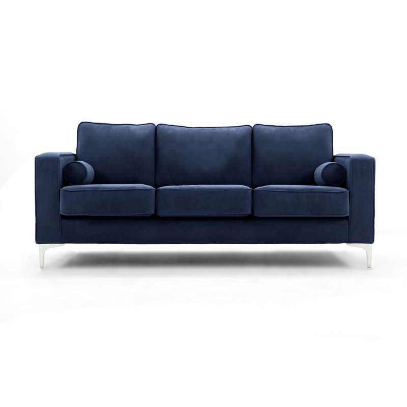 Georgio 3 Seater Velvet Sofa, Navy