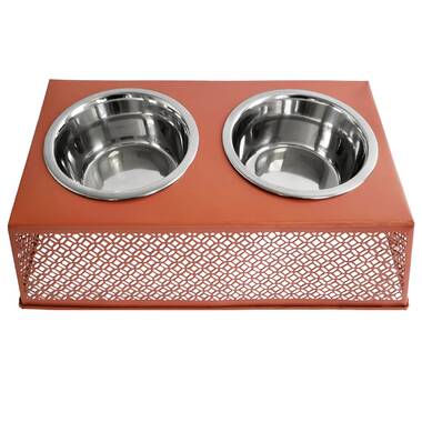 Elevated Dog Bowls with Storage - 16-Inch-Tall Feeding Tray with Hidden  Storage Space for Pet Supplies - 50oz Capacity Bowls by PETMAKER (White)