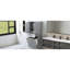 Rangement de salle de bain gris, armoire avec 2 tablettes peintes, réglables, basculantes, portes et tiroir pour la maison-1725764421