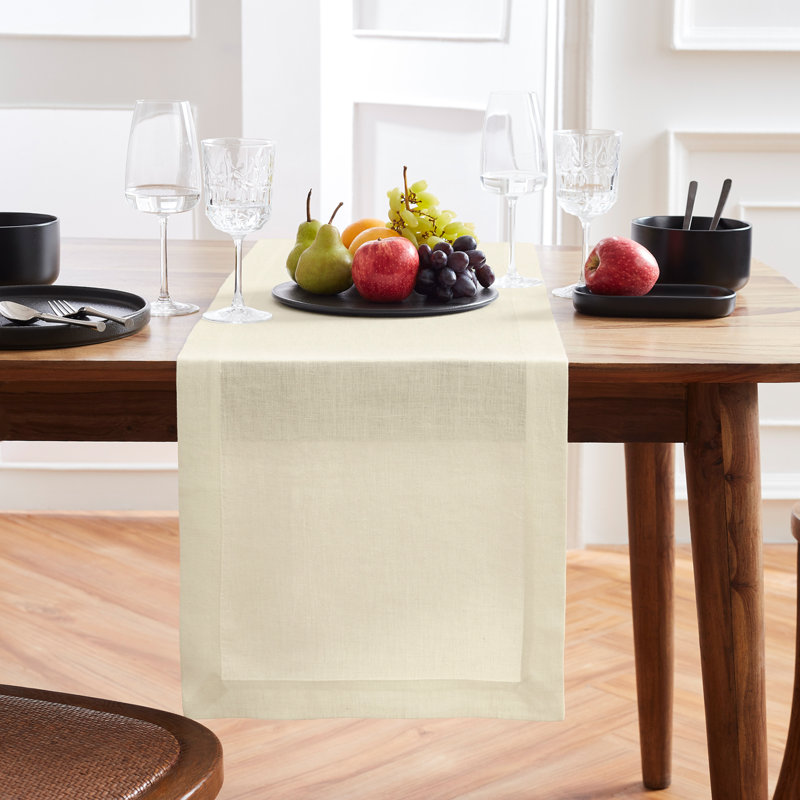 Sonoma - 100% Pure Linen Table Runner (Pre-Washed), 36" x 14", Ivory