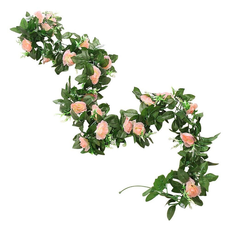 2.4'' in. Faux Rose Garland, Champagne