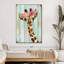 Couronne florale de girafe grunge sur toile-702619787