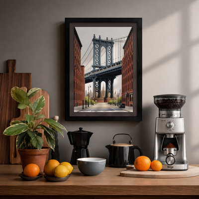 Manhattan Bridge Framed Industrial - Framed Print