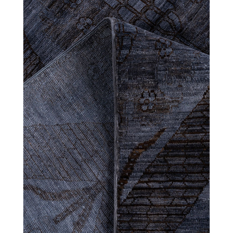 Tapis unique noué à la main Vibrance - gris, 5 pi 10 po x 8 pi 9 po