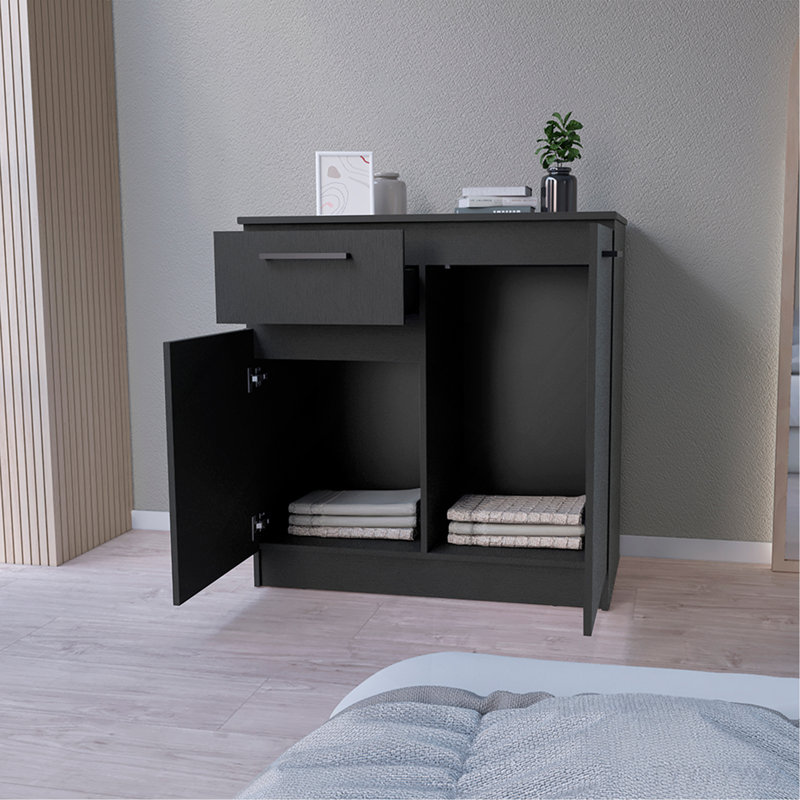Commode Carlin, chambre à coucher, noir, Noir