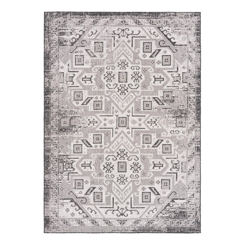 Tapis intérieur / extérieur bleu Alucard Southwestern, Rectangulaire 7 pi x 10 pi