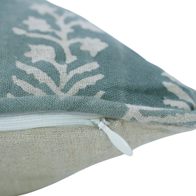 Housse de coussin en lin avec passepoil fabriqué à la main Fab Divine - Indradhanus, Carré 14 po