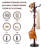 Solid Wood Coat Rack, 14 Hanging Points & Sturdy Base For Hallway, Office(Rosewood)-1272863607