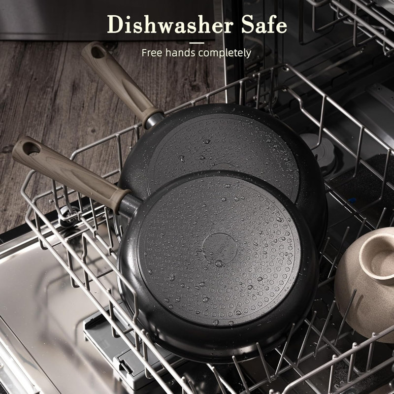 Ensemble de casseroles et de poêles antiadhésives en titane de 19 pièces, ensemble de batterie de cuisine à induction saine non toxique avec poêles à frire pour la cuisine familiale