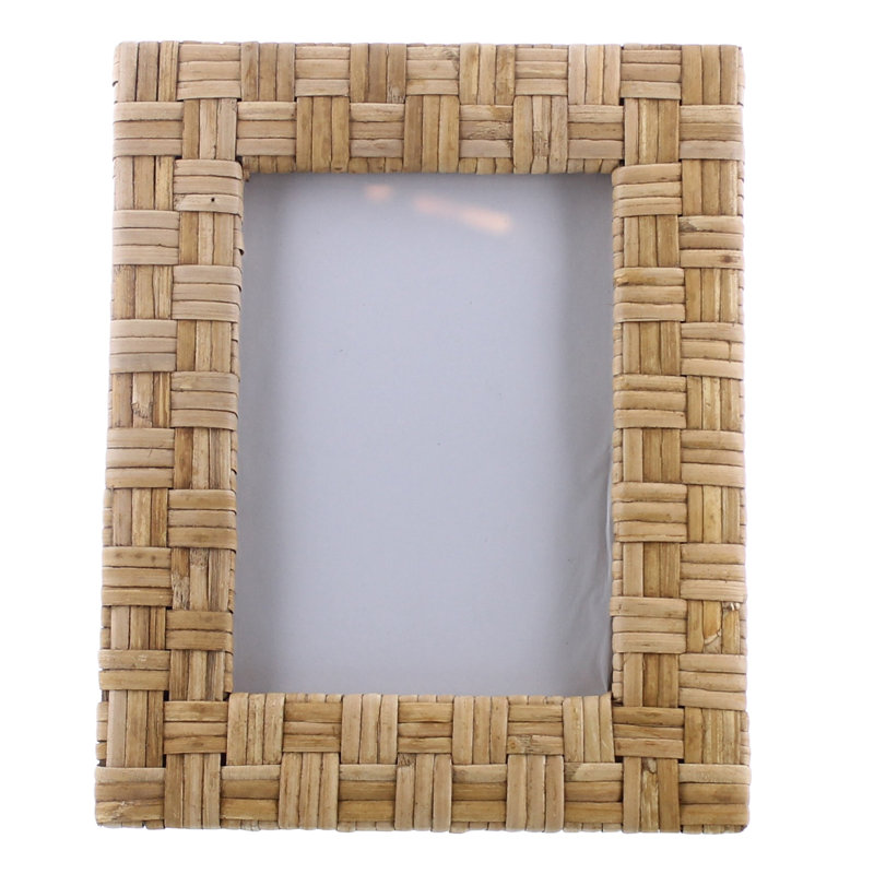 Alodee Natural Wicker / Rattan Picture Frame with Mat, 5" x 7"