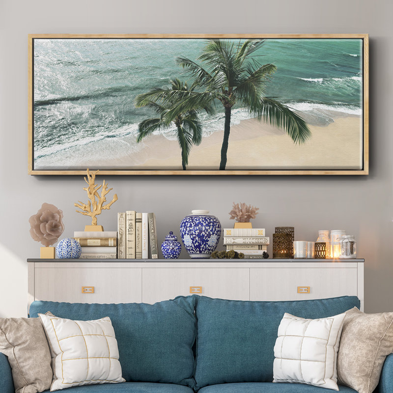 Maui Palm, impression sur toile encadrée, Naturel, H 12 po x l 30 po x P 1,5 po