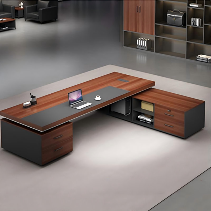 Bureau en L 110,24 po, H 29,53 po x l 110,24 po x P 62,99 po