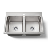 Prologue 33-In X 22-In X 9-In Top-Mount/Undermount Double-Equal Kitchen Sink