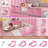 Full-Size Upholstered Led Princess Bed Frame With Storage Drawers, Hidden Storage, Safety Rails, Charging Station, Heavy-Duty Metal Stand, Pink-1230876599-1230876600