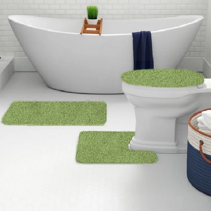 Saveion Non-Slip Bath Rug, Green