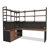 Solid Wood L-Shaped Desk Integrated with Bookcase and Bookshelf-1678190236