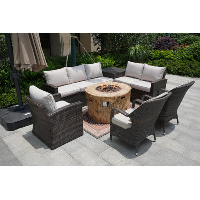 8 - Person Patio Conversation Set with Cushions