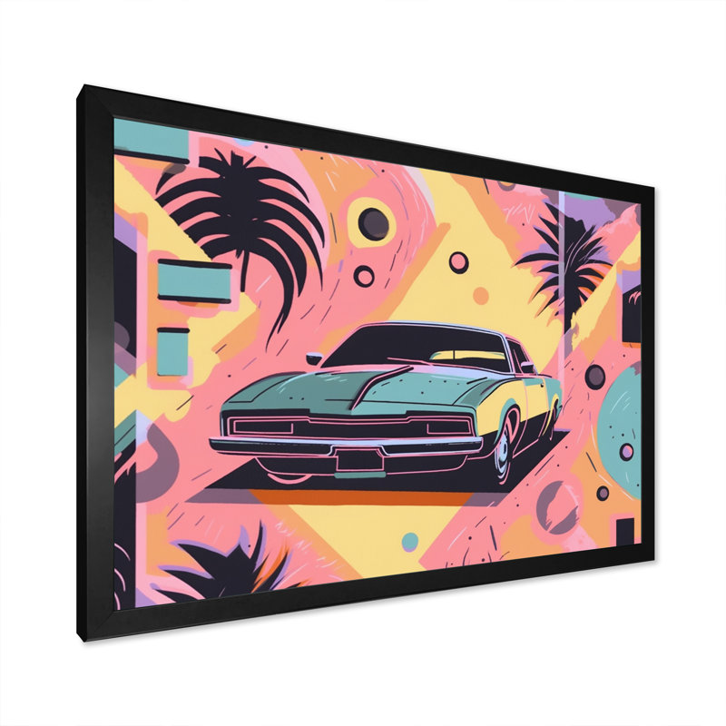 80S Groovy Cars II 80's Groovy Cars II, reproduction d'art sur toile encadrée, Noir, H 12 po x l 20 po x P 1 po