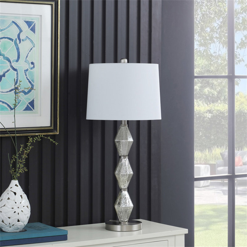 Lampe de table 29,5 "In Emil Moderne, Argent brossé