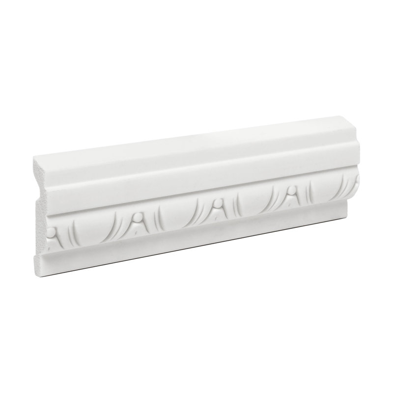 2 in x 5/8 in x 6 in Long Egg and Dart Recycled Polystyrene Panel Moulding Sample
