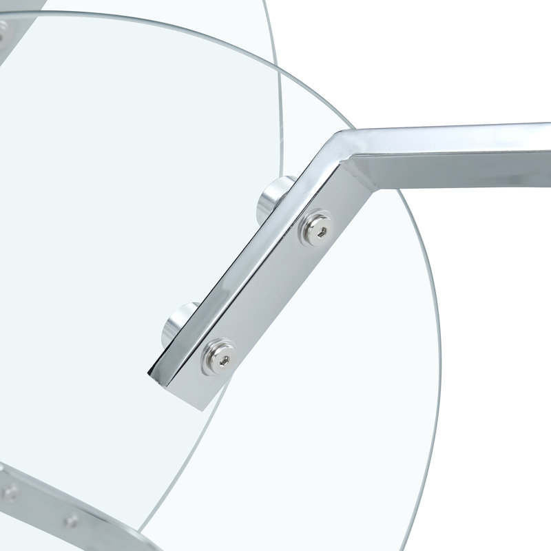 Table basse en verre trempé 31,5 po, Argent