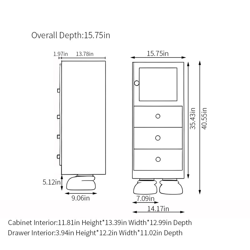 Armoire décorative moderne, créative et amusante, Noir / blanc
