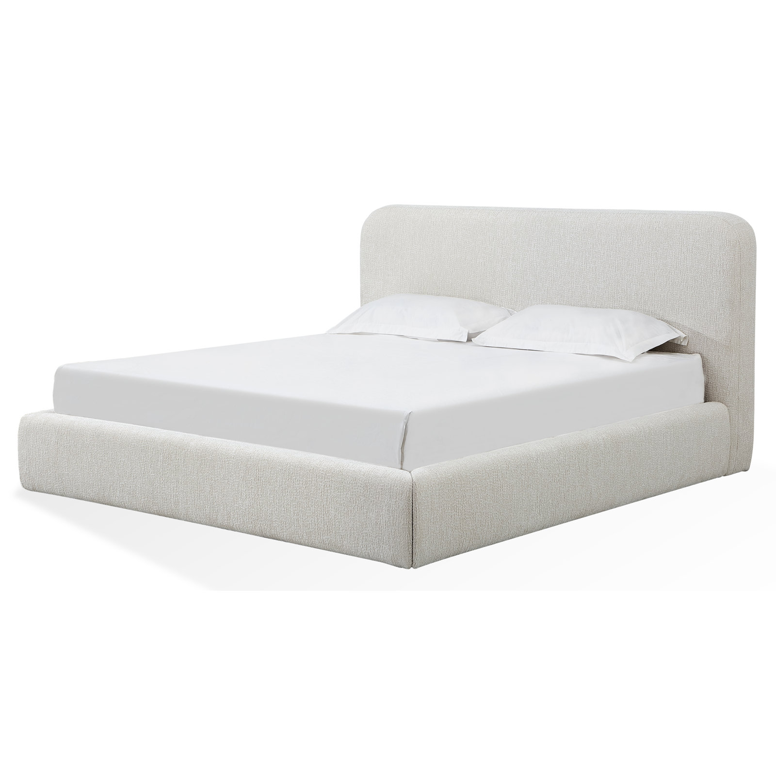 Nori Upholstered Platform Bed, Full / Double, Whitewashed