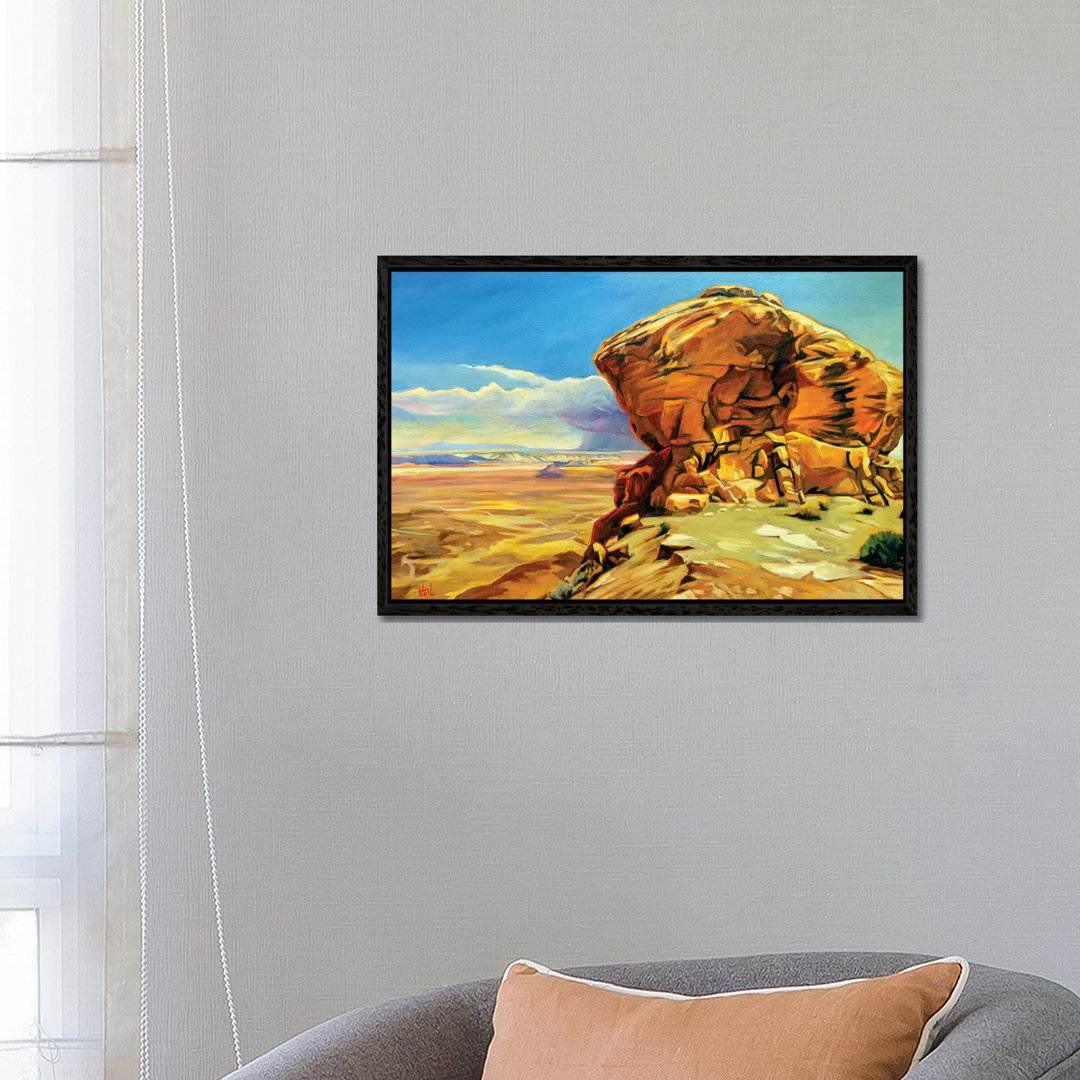 Moki Dugway von Greg Heil - Galerie-verpackte Leinwand Giclée auf Leinwand