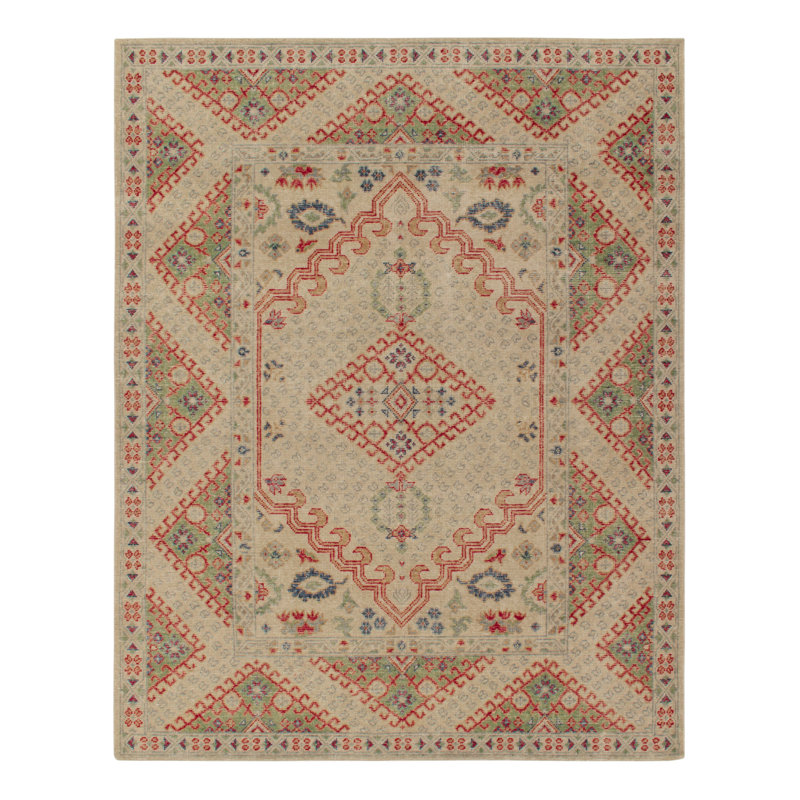 Homage Wool Oriental Area Rug in Green/Red/Brown