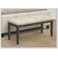 Banc, 44 po rectangulaire, salle à manger, vestibule, cuisine, couloir, rembourré, bois, tissu crème, bois massif, transitionnel