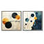 Ensemble de 2 collages carrés sarcelle orange Mid Century Minimalist Oasis-417918420-417918421