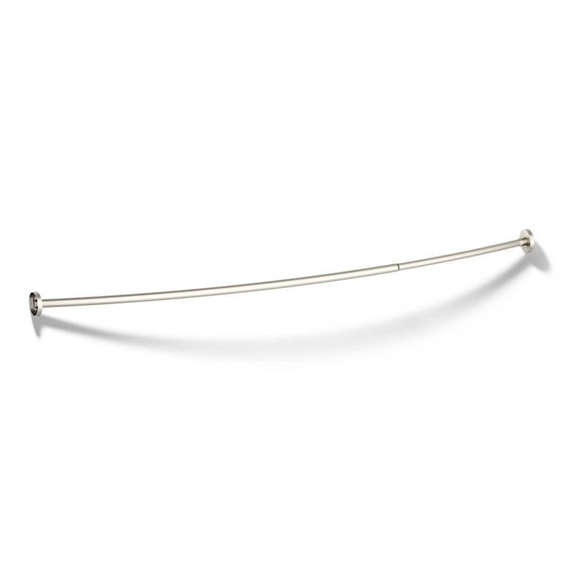Expanse® 76" Curved Fixed Shower Curtain Rod, Brushed Nickel