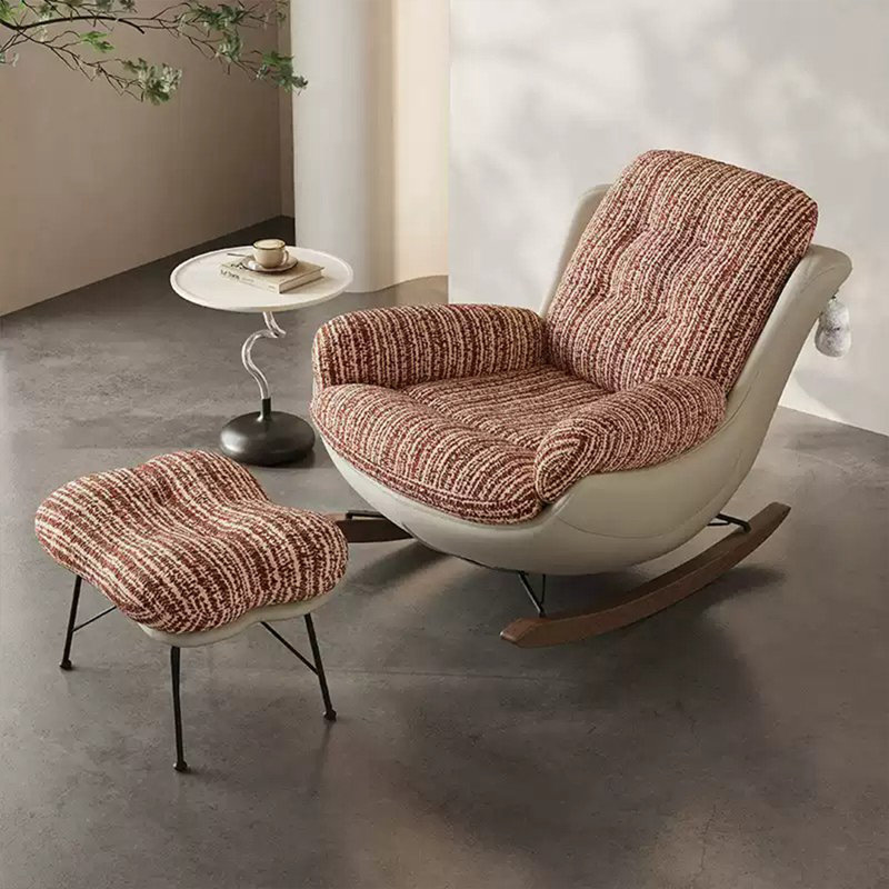 Snowflake velvet and down rocking chair