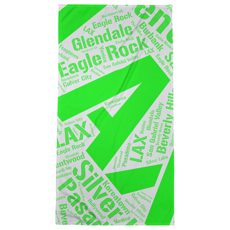 Bath Towel, Green, Microfiber, Los Angeles