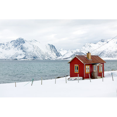 Red Wooden Home - Wrapped Canvas Print
