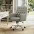 Button Tufted Faux Leather Office Task Chair with Padding