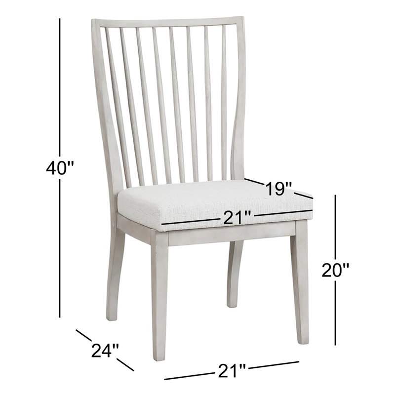 Windsor Back Side Chair in Gray, Light Gray