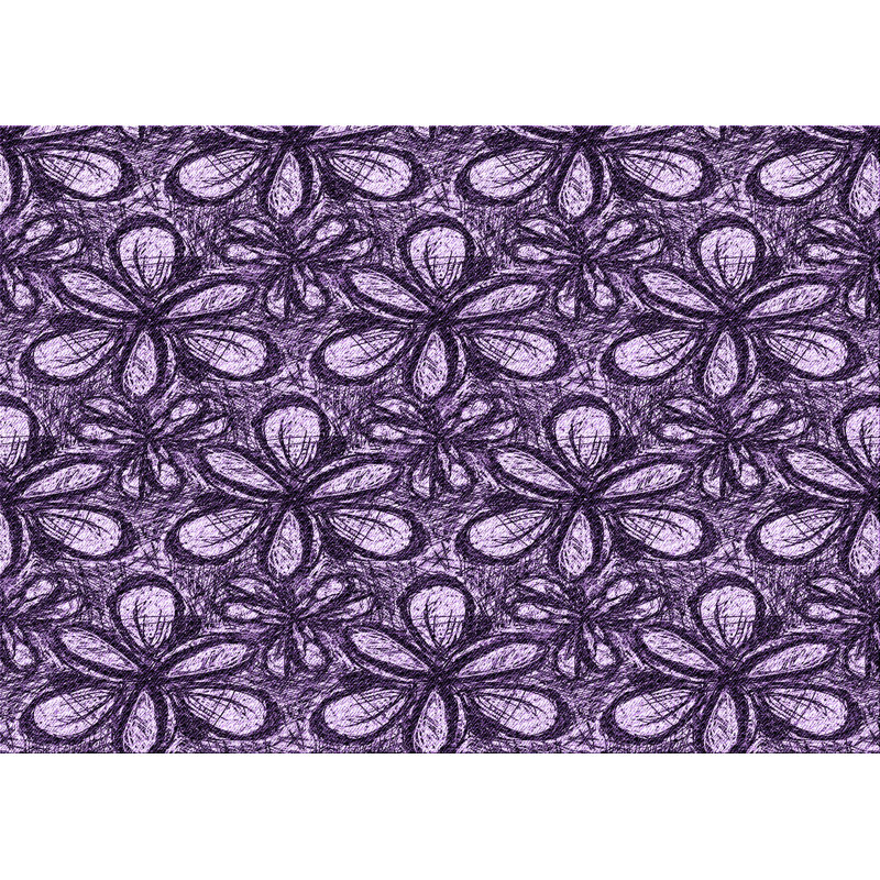 Tapis 100% à motifs lavables à la machine 2989 Pat1220-PUR, Rectangle 2 pi x 4 pi