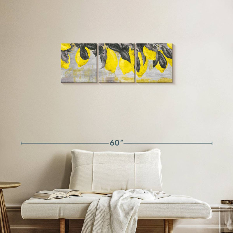 Ripe citrons, reproduction d'art sur toile, H 38 po x l 12 po x P 1,25 po