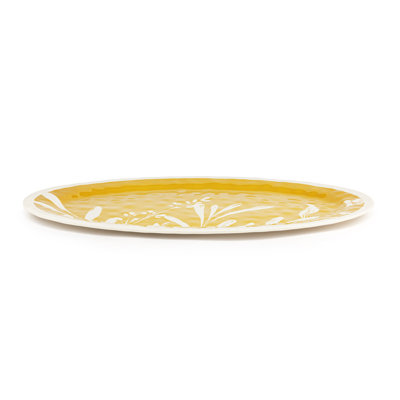 Gold Leaves Large Melamine Oval Platter - 20X14in