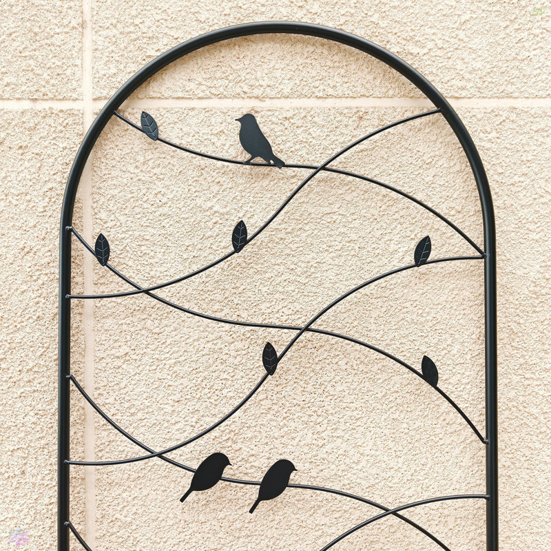 Ensemble de 4 treillis de jardin en métal antirouille de 19,7 po pour plantes grimpantes déco pour oiseaux