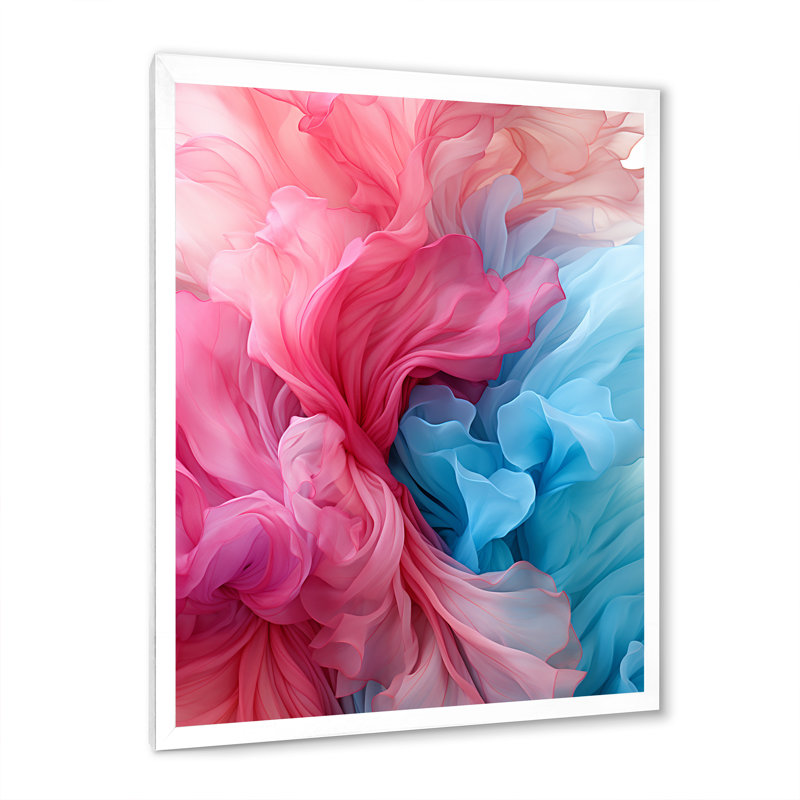 «Ink Wave Rhythms I» - Impression, Cadre photo blanc, H 44 po x l 34 po x P 1,5 po